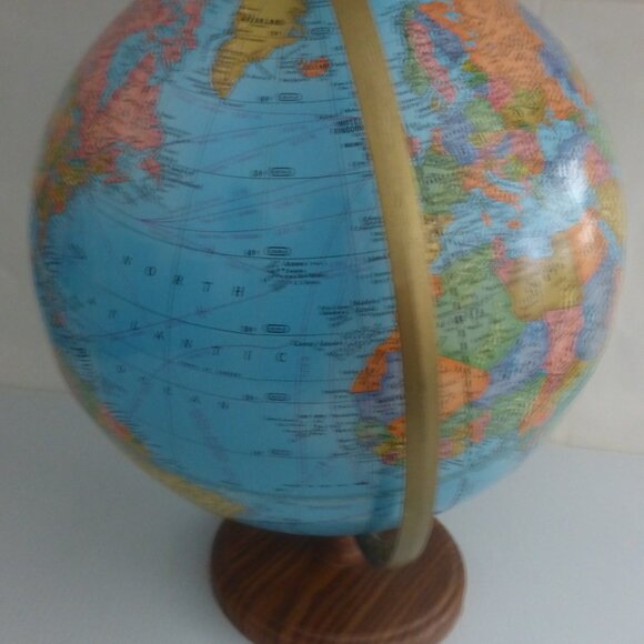 BSM 12" IMPERIAL GLOBE on STAND by George E. Cram Co. Ltd. World MAP Geography - Picture 7 of 13